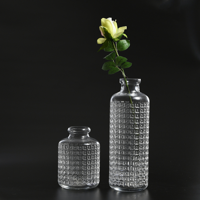 Floral Glassware flower glass vase Hand-blown creative design transparent glass flower vase