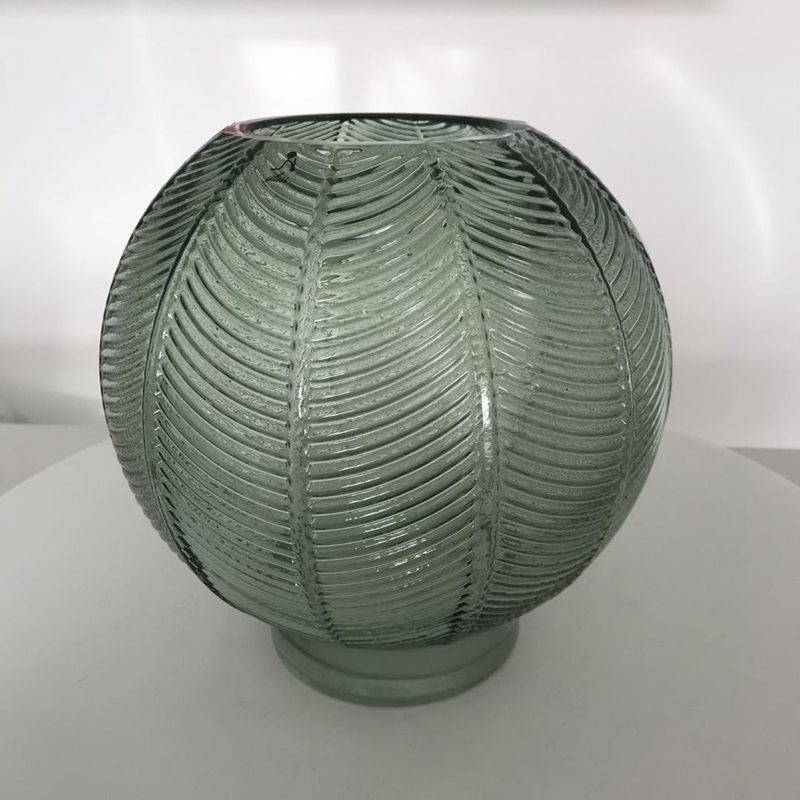 Glass Hanging Flower Vases with Hole Wholesale Dark Green Cone Shape Glass Vase