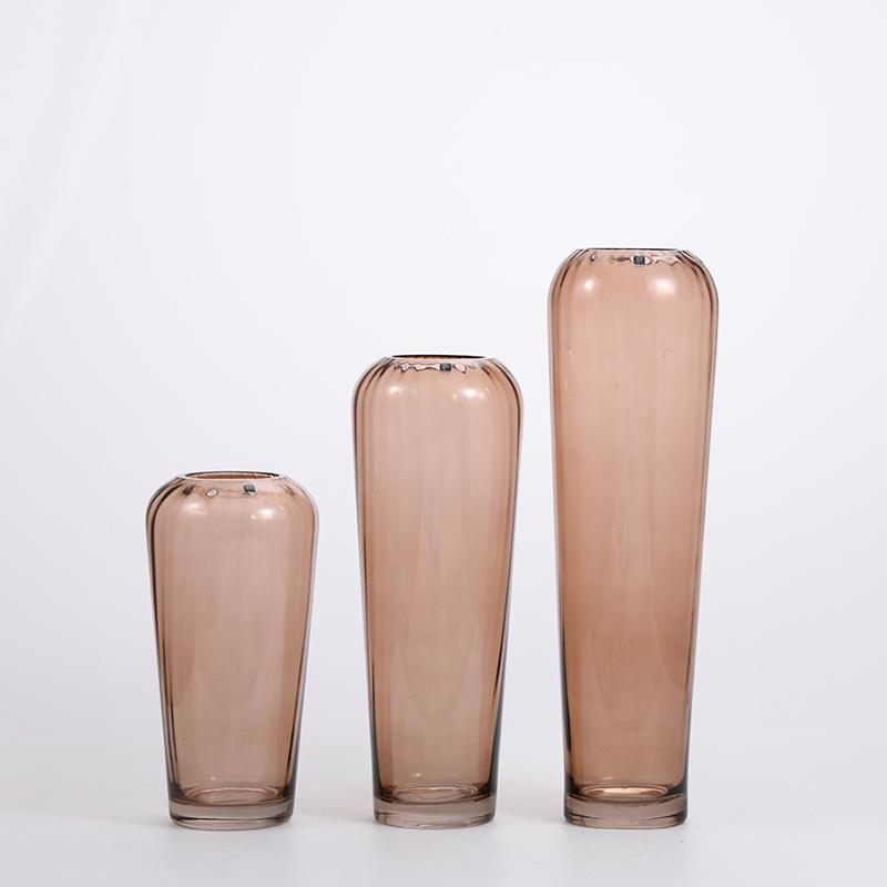 Fashion design modern decoration for home colorful tall transparent glass vase on sale