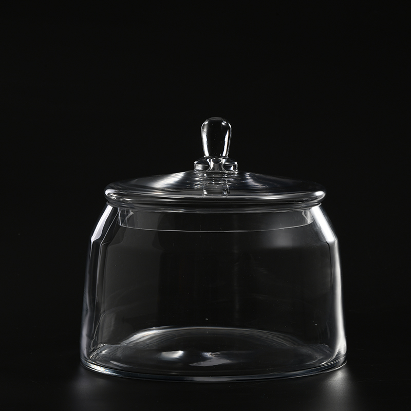 Food storage glassware Kitchen utensils glass food Jar with glass lid Candy Jar marshmallow jar on sale