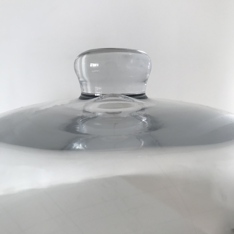 Factory supplier handle Handmade Blown Glass Dome glass Cake Stand Set