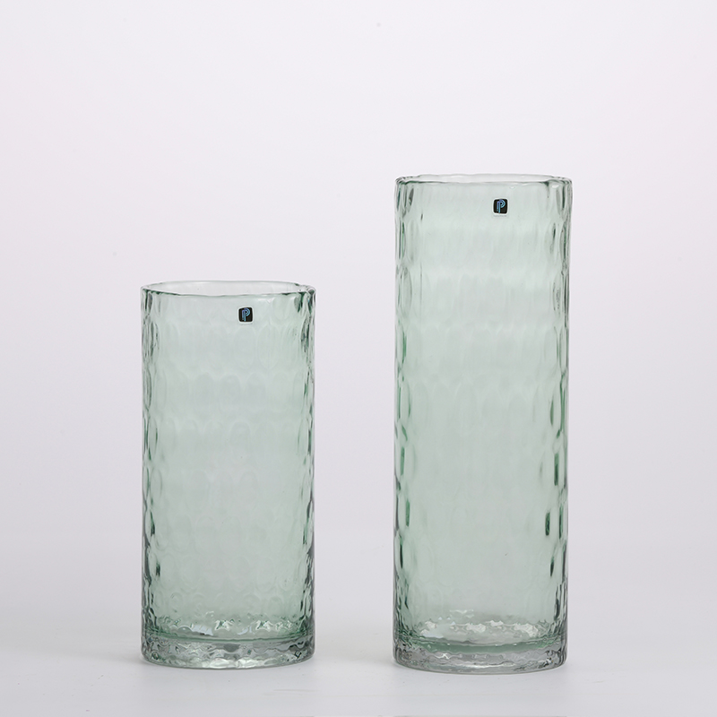 Hand-Blown colored glassware with nature mouth and modern glass jar design glass flower vase Chinese manufacture
