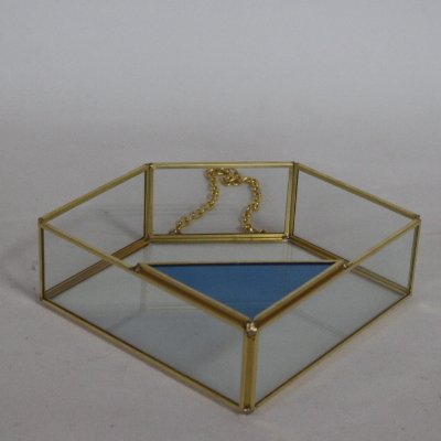 Wholesale geometric terrarium glass decor hanging golden terrarium flower vase plant container