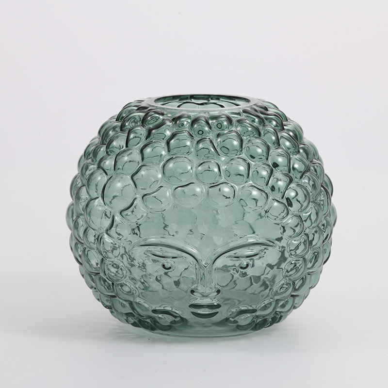 Heavy duty hand-blown high quality hot sale floral bowl shape decorative glass flower vase Chinese factory supply