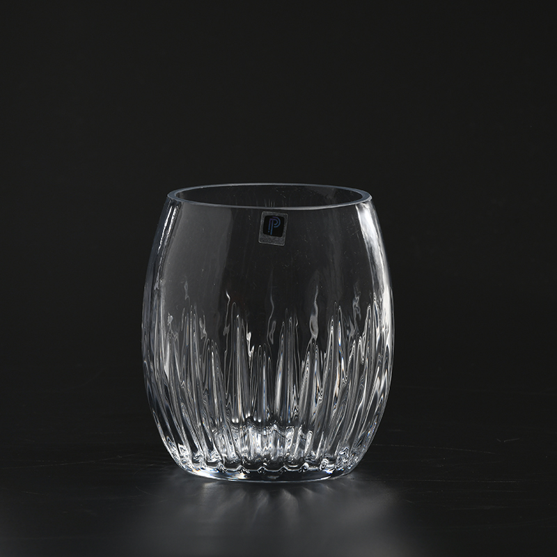 Hot selling special modern design transparent hand-blown thick clear heavy glass flower vase