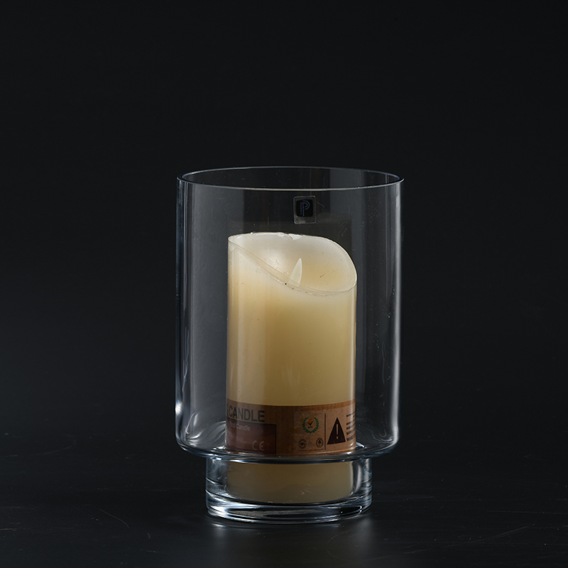 Modern minimalist romantic wooden glass candle holder