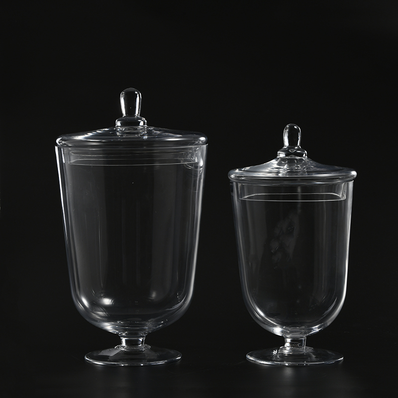 Amazon sellers best choice factory directly cylinder design glass candy jar or marshmallow jar with glass lid