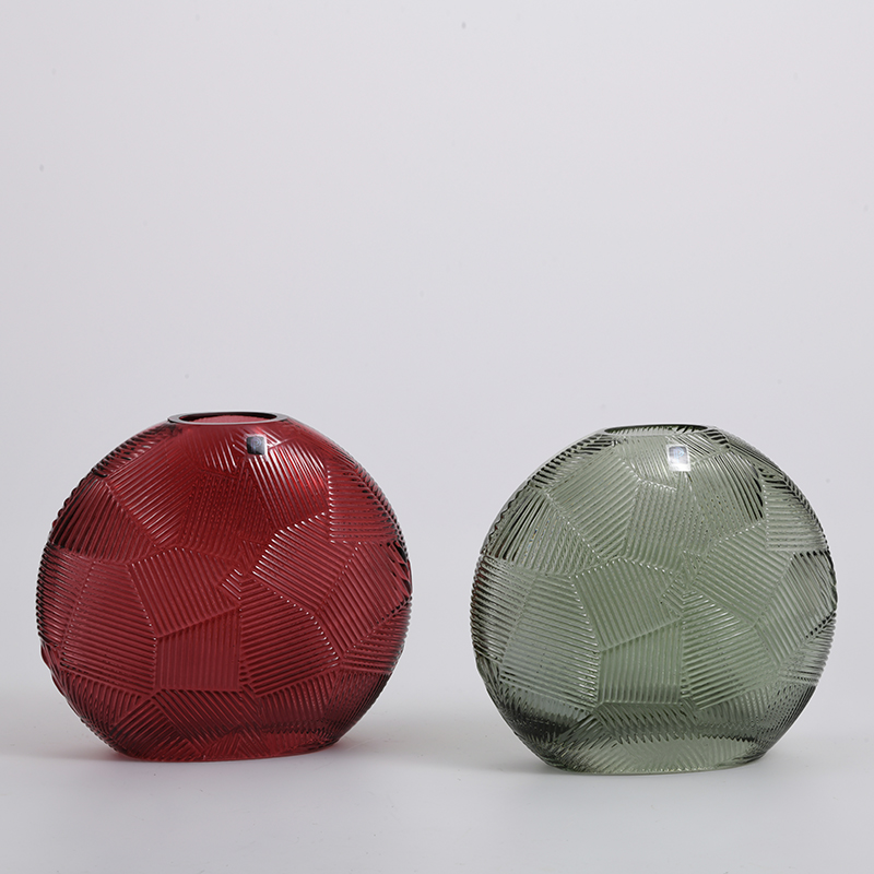 Customized heavy duty floral tank design flower container glass flower vase for home decoration manufacture