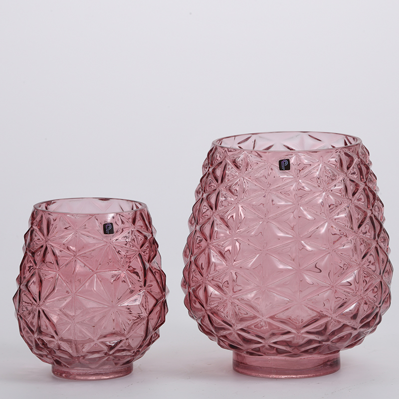 Nordic fashion design transparent green floral glass flower vase on sale