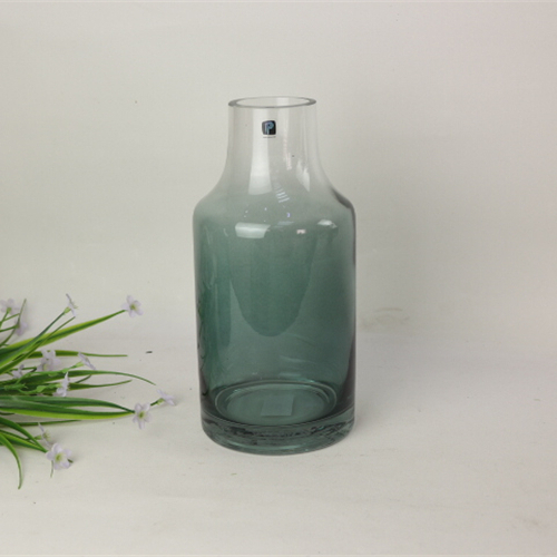 Professional Manufacturers Home Decorative Green Flower Vase Gradient Color Flower Modern Glass Vase