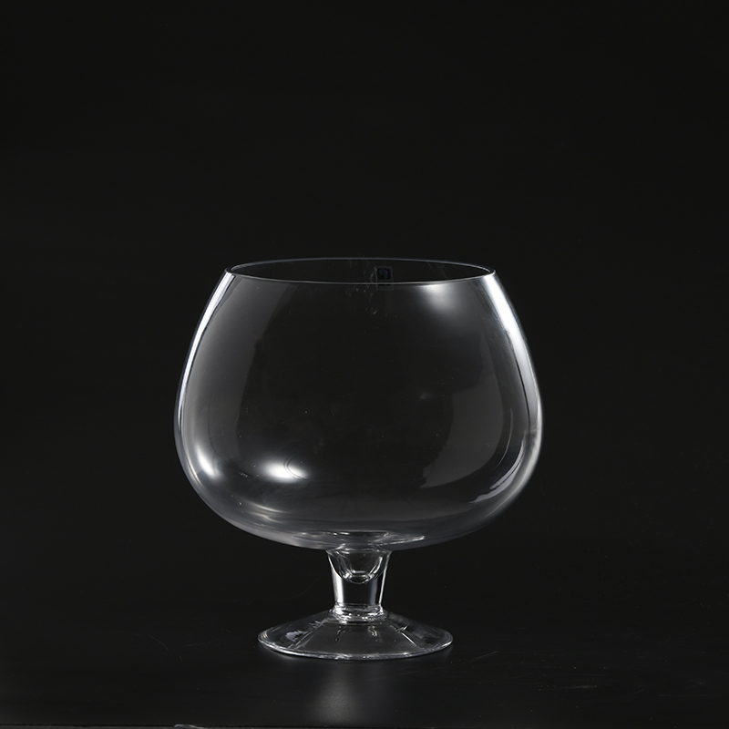 Transparent heavy duty hand-blown glass candle holder with glass stand Professional Manufacturer