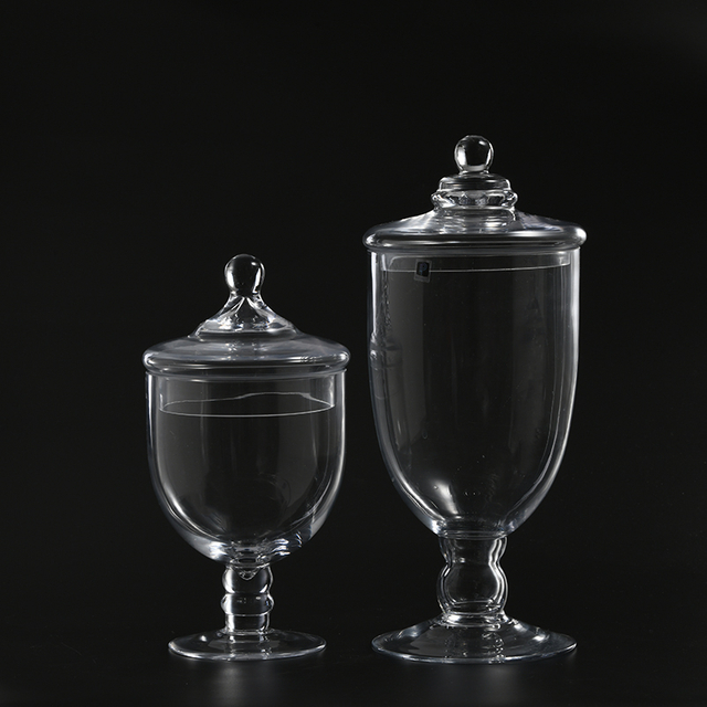 For Amazon sellers factory directly hot sale transparent design glass candy jar or marshmallow jar with glass lid