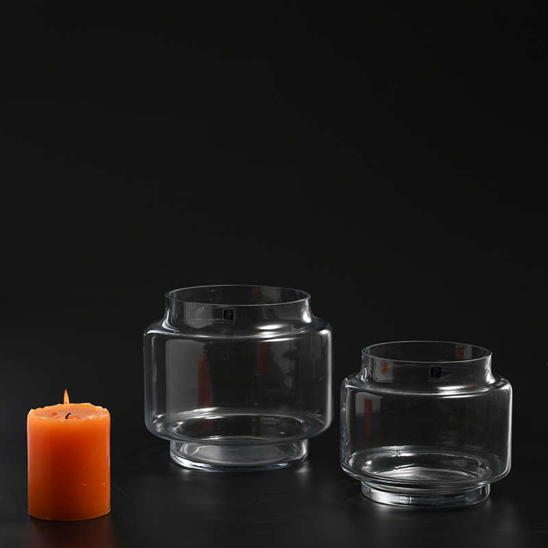 Glassware factory supply hot sale glass candle container hand blown candle holder for home decoration