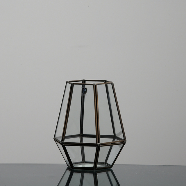 New design Glass Succulent Home furnishings terrarium geometry glass vase