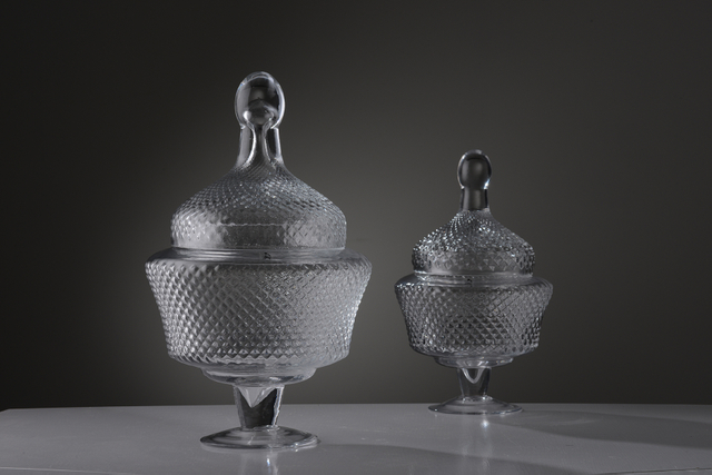 Glassware factory supply gradient colored glass vase floral with glass top glass flower vase on sale