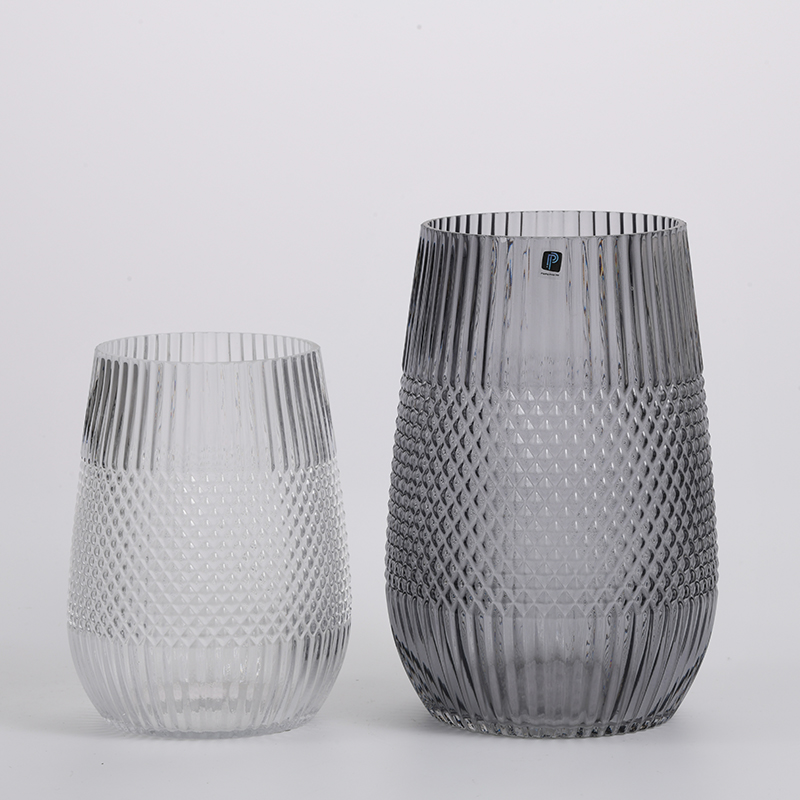 High quality glassware cylinder narrow neck glass vase design decorative glass flower vase Chinese manufacture