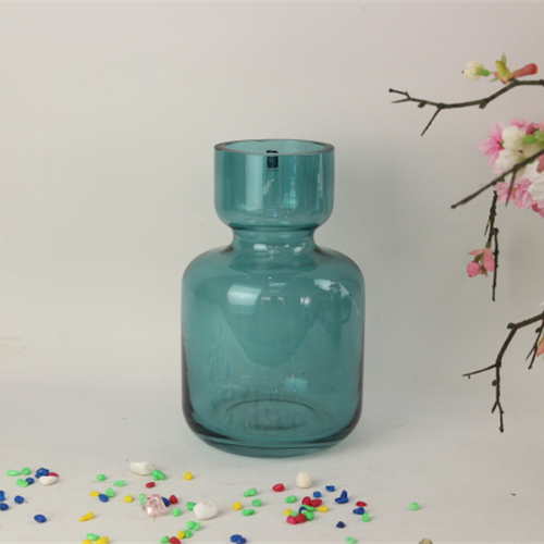 Wholesale custom size home decoration modern colorful translucent glass vase
