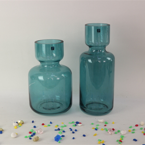 Home Decoration Accessories Circular Mini Colorful Glass Vase Crystal Flower Desk Decoration Vase