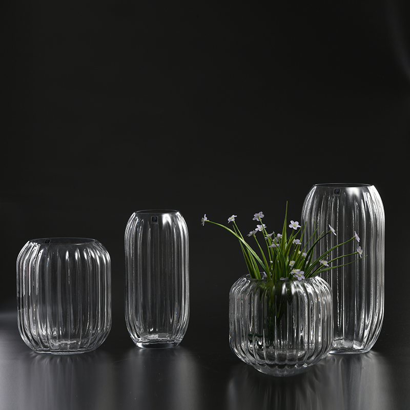 Floral Glassware flower glass vase Hand-blown creative design transparent glass flower vase