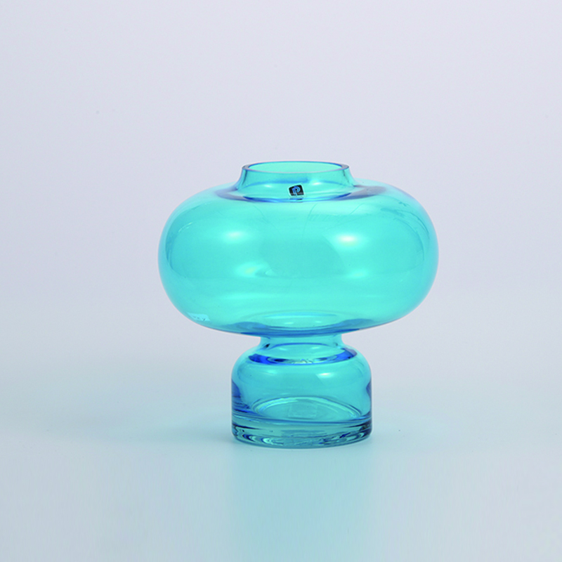 High quality geometric design electro-water different sizes glass decorative glass flower vase Chinese factory supply