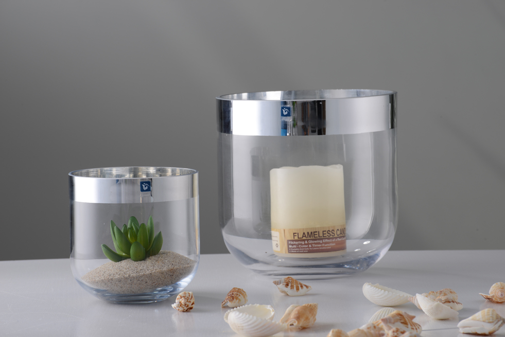 2020 New design Factory wholesale hand made blown cylinder glass Candle Holders