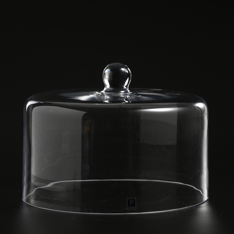 Hand-blown heavy duty glass cake cover for European and US marketing cake stand cover round dome on sale