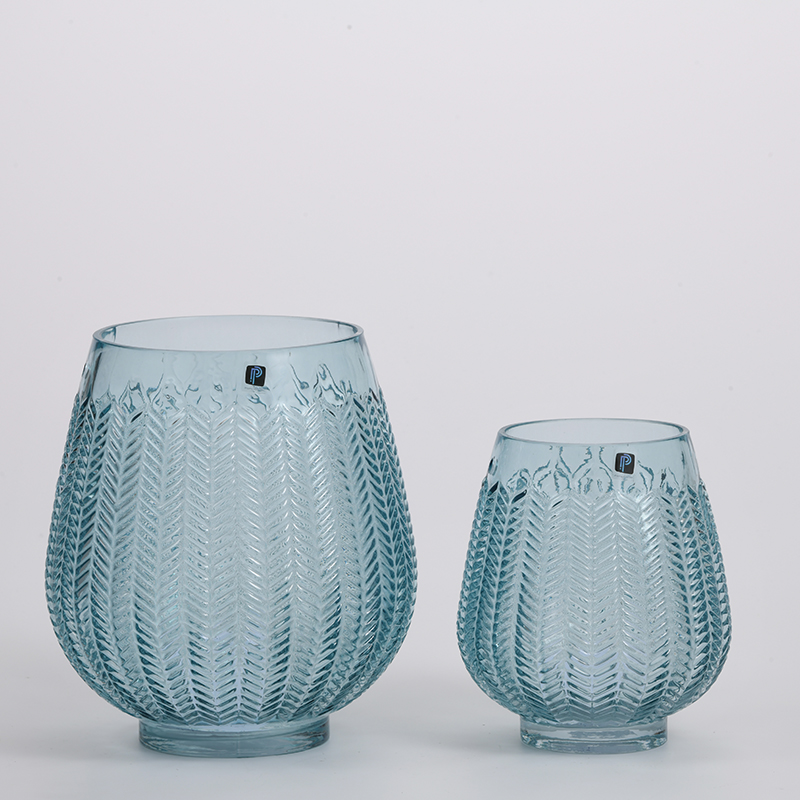 High quality modern style glassware flower jar with metal shelf glass flower vase Chinese manufacture