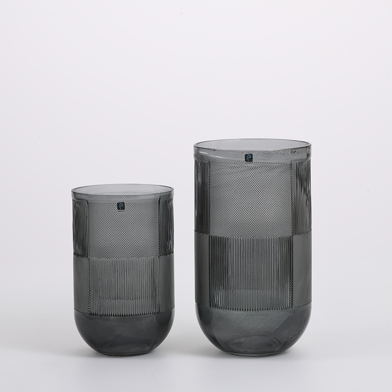 High quality glassware heavy duty nordic design modern style decorative glass flower vase Chinese manufacture