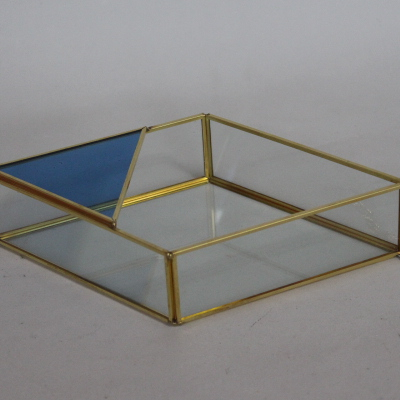 Wholesale geometric terrarium glass decor hanging golden terrarium flower vase plant container