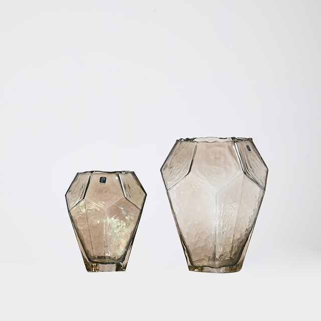 Geometric hot selling design heavy duty 3-5mm thick glass flower vase for home deco factory directly supply