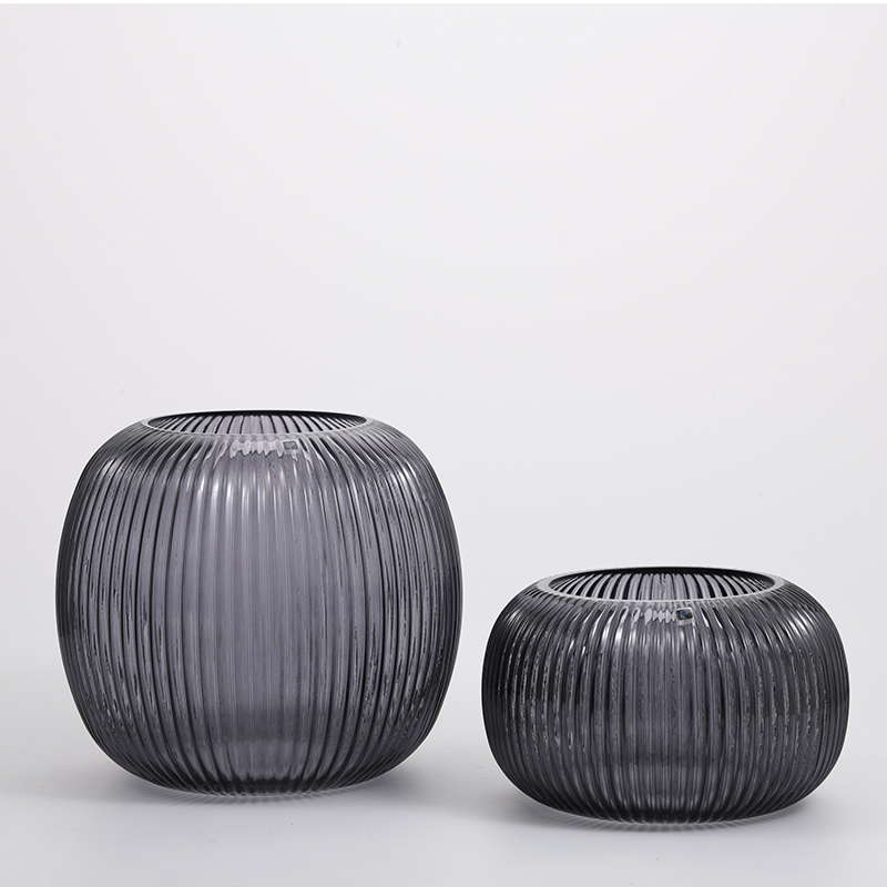 High quality glassware round ball small mouth glass vase design decorative glass flower vase Chinese manufacture