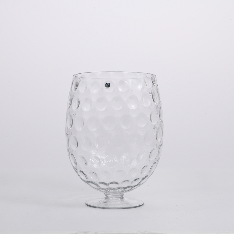 Glassware factory supply gradient colored glass vase floral with glass top glass flower vase on sale