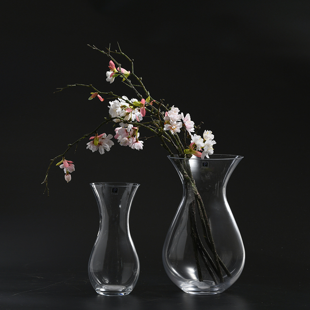 Handmade Glass Clear or Floral Decoration Hydroponic Plants Glass Flower Vase on sale