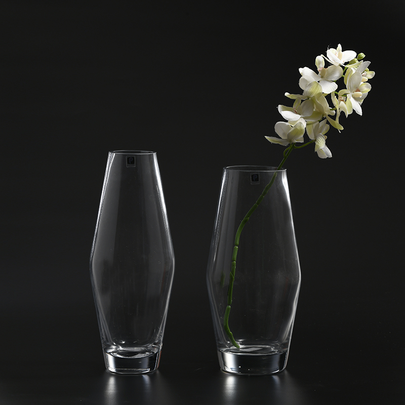 Home or cafe decoration Hand blown different sizes tall glass vase on sale