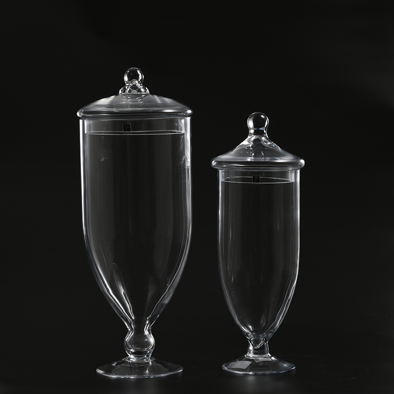 For Amazon sellers factory directly hot sale transparent design glass candy jar or marshmallow jar with glass lid