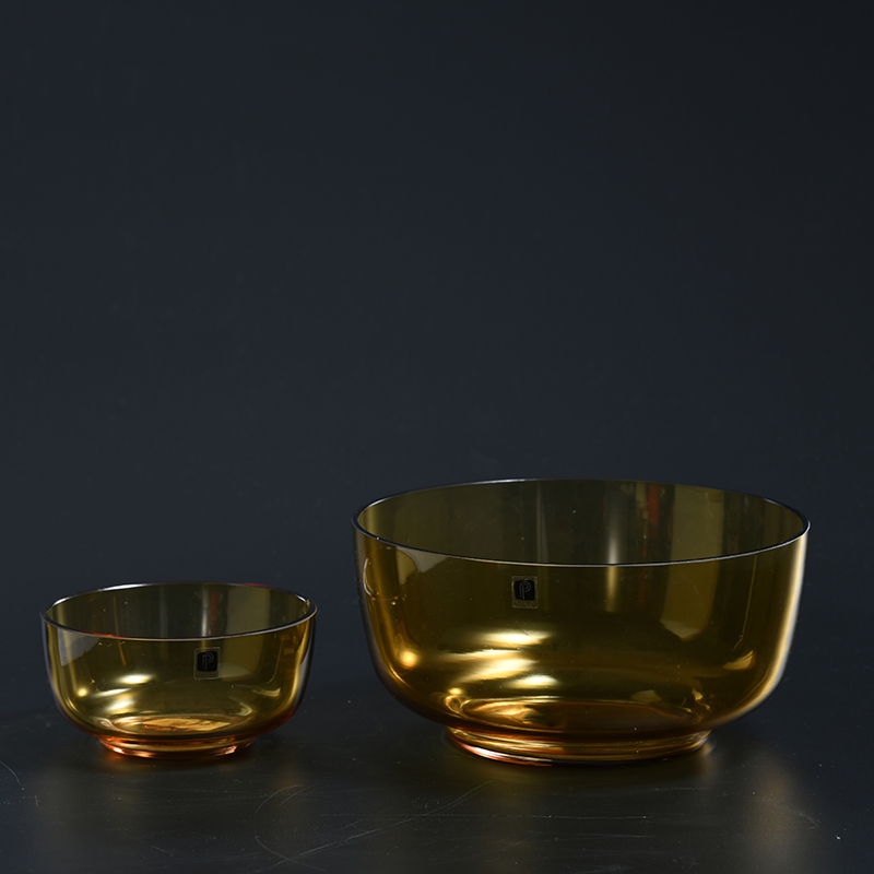 Hand blown transparent very simple design glass candle holder for home decoration