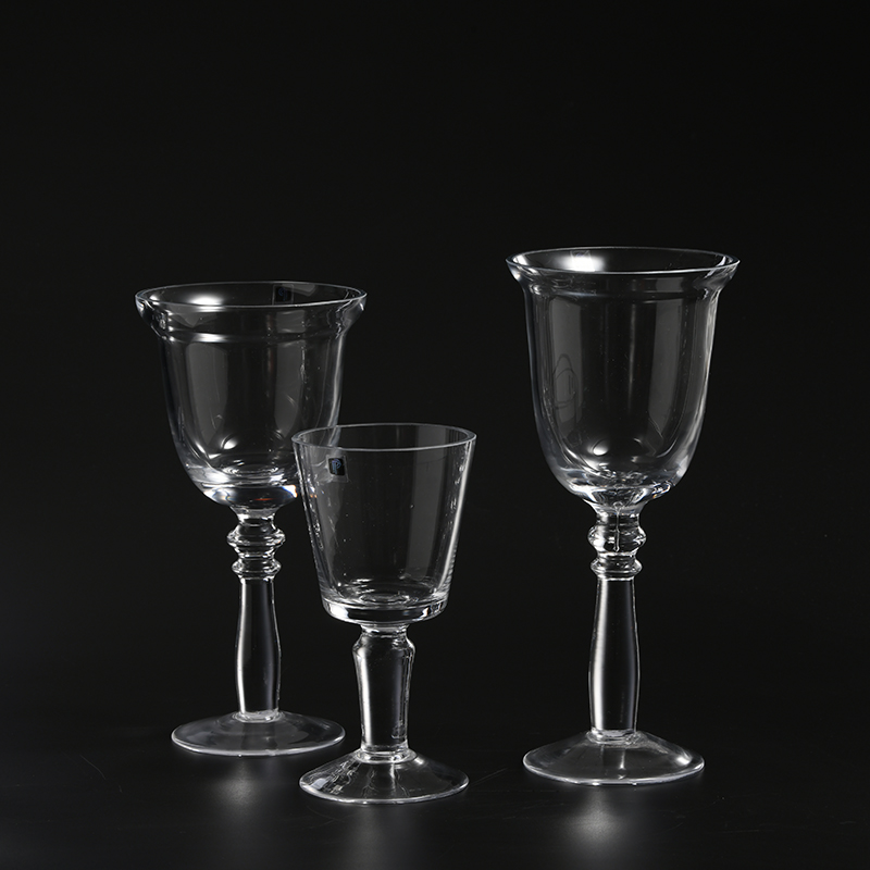 Professional Glassware Manufacturer supply transparent glass candle holder for home or holiday celebrating decoration