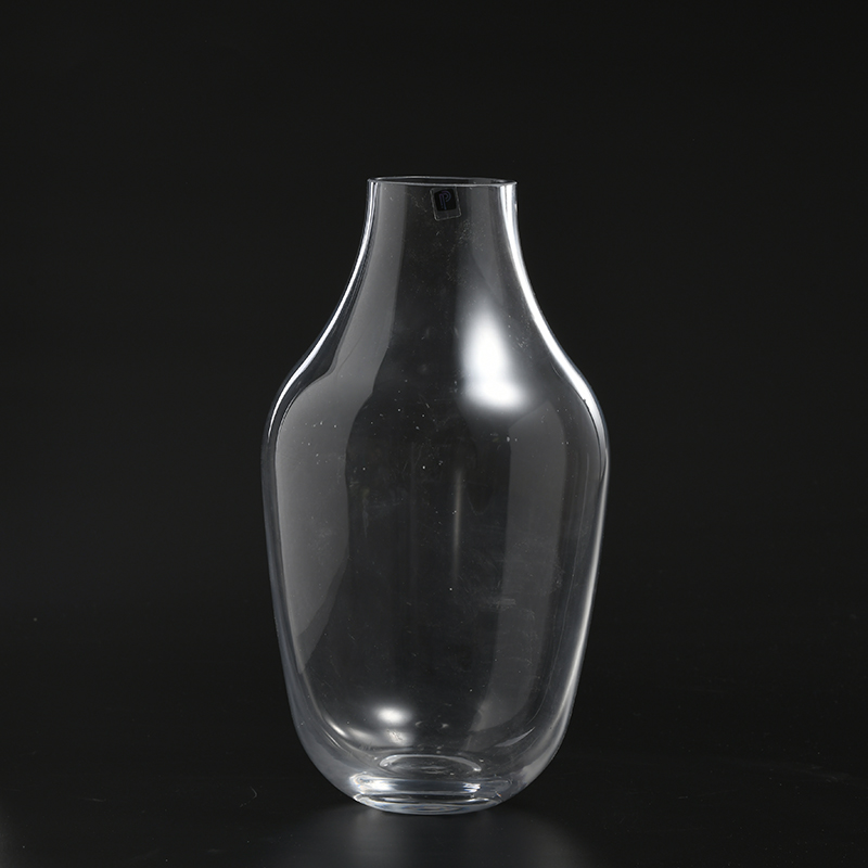 Factory to Wholesale cafe or home decoration transparent crystal clear glass argyle floral vase on sale