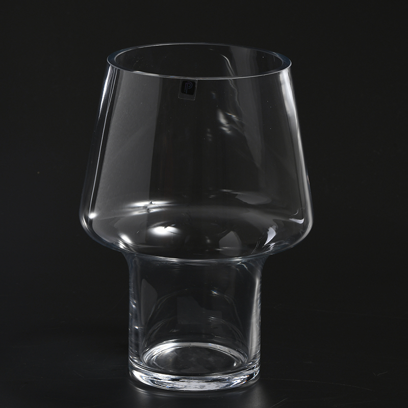 customized indoor home decorative glass flower vase with clear or colored custom design