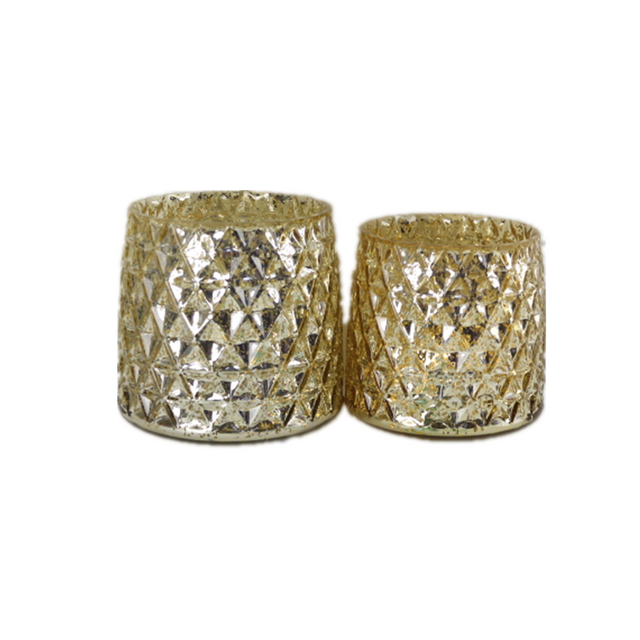 North American style leather floor portable glass candle holder