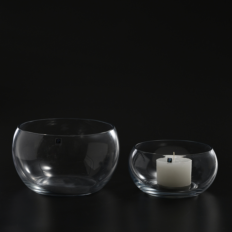 Glassware factory supply glass candle holder with floral for home decoration