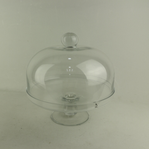 2020 Hot Selling Transparent Glass Cake Display Glass Cover Birthday Party Cake Stand