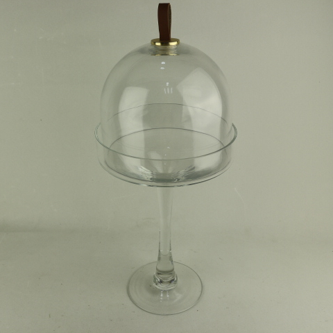 2020 Hot Selling Transparent Glass Cake Display Glass Cover Birthday Party Cake Stand