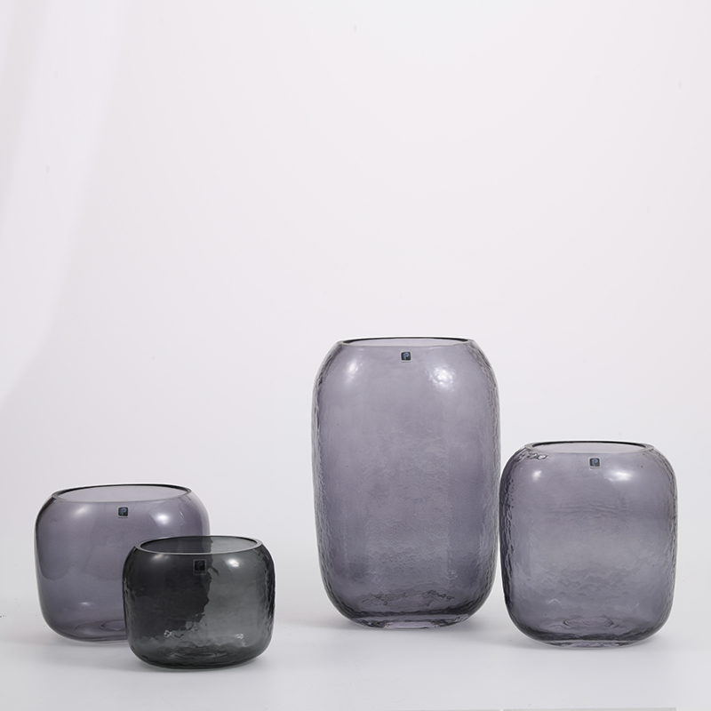 High quality modern style transparent or colored nature nordic design like a stone glass flower vase Chinese manufacture