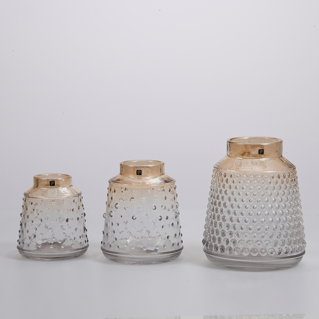 High quality Chinese manufacture glassware flower jar customized color for decorative glass flower vase on sale