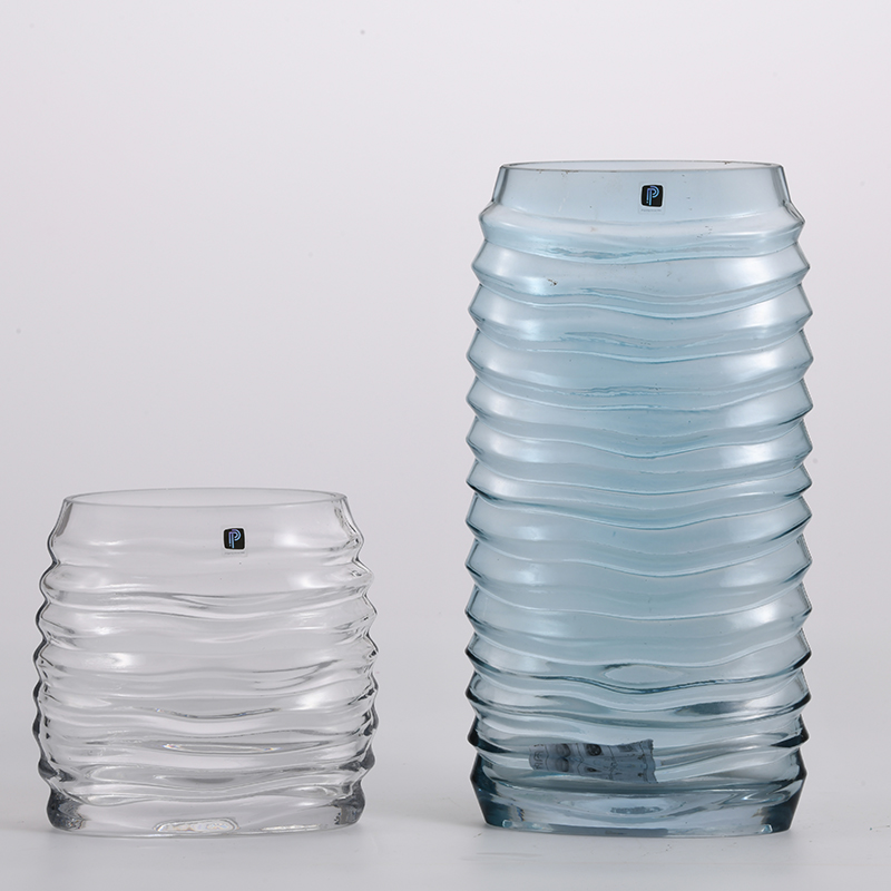 Heavy duty home decoration customized color hot sale floral luxury design glass flower vase