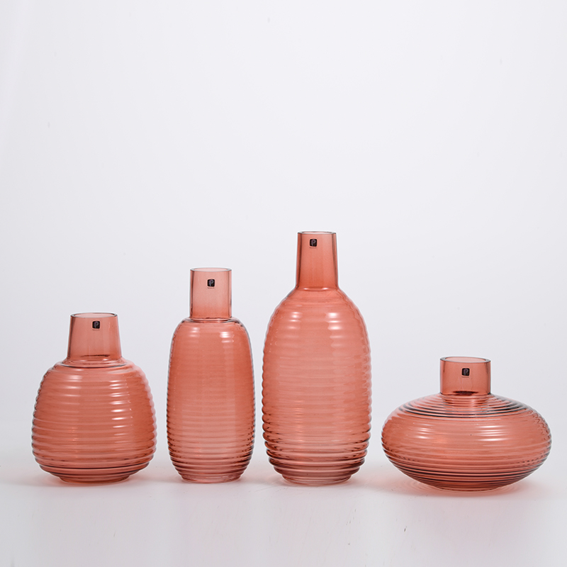 Heavy duty big jar all customized colored hot sale luxury design glass flower vase flower containers Chinese manufacture supply