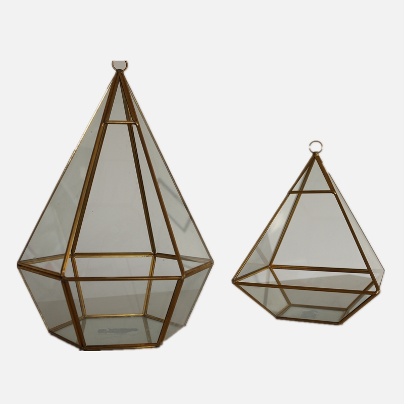 New design Geometric glass vase succulents with high quality terrarium decoration