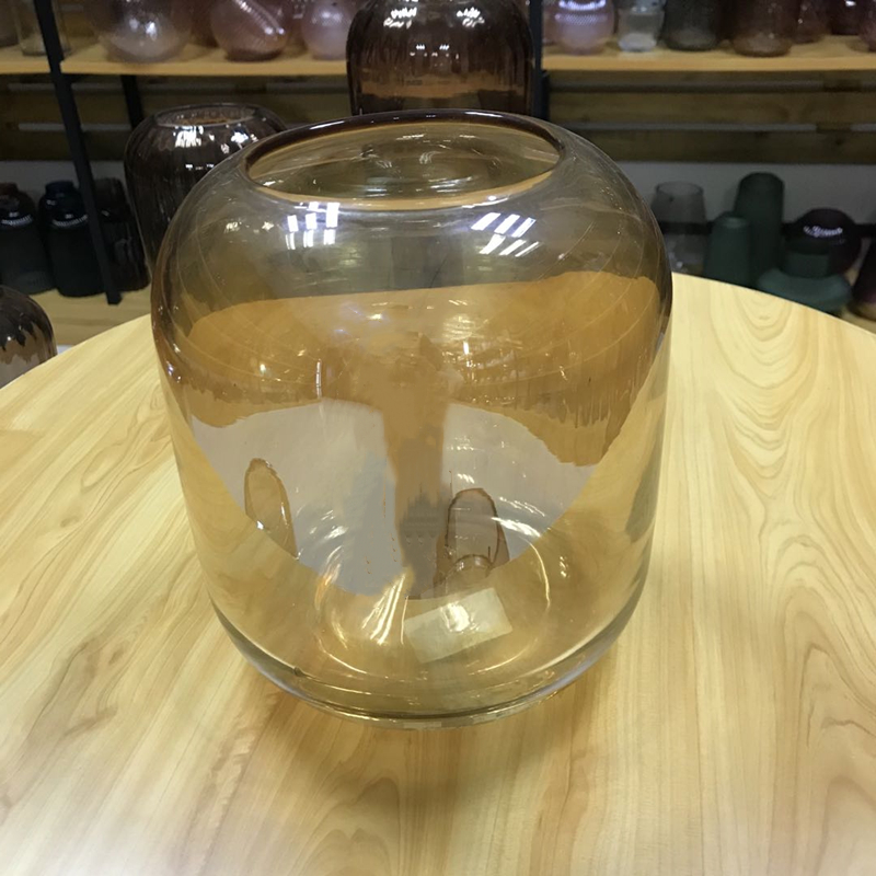 High Neck Tall Clear Glass Vase Handmade Crystal Glass Cylinder Vase For Wedding Table Centerpiece