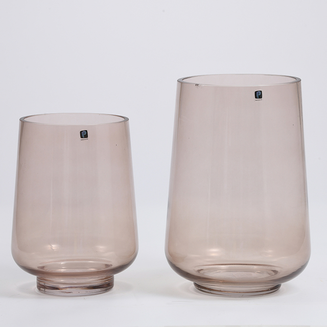 Manufacture supply Purple Colored and transparent glass vase for decorative glass flower vase on sale